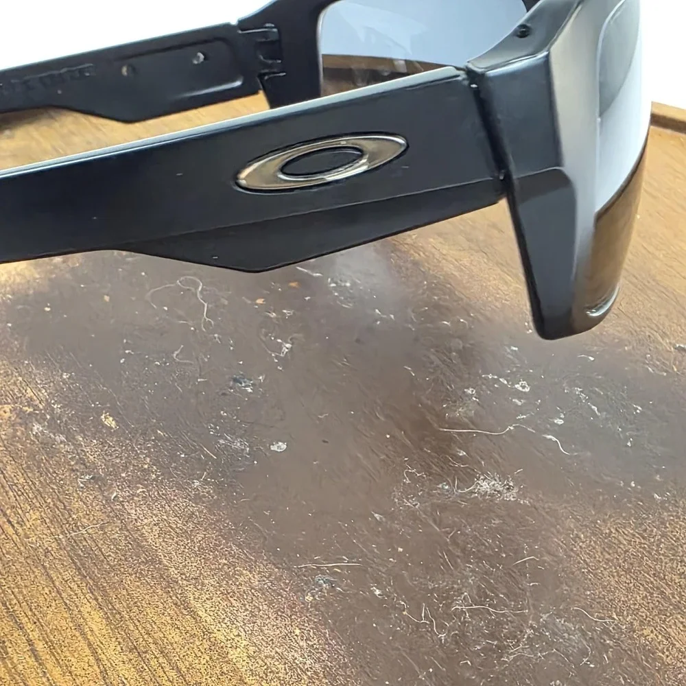 Oakley Double Edge Sunglasses Mens 66-17-128 Black Gray Wrap USA OO9380-0166